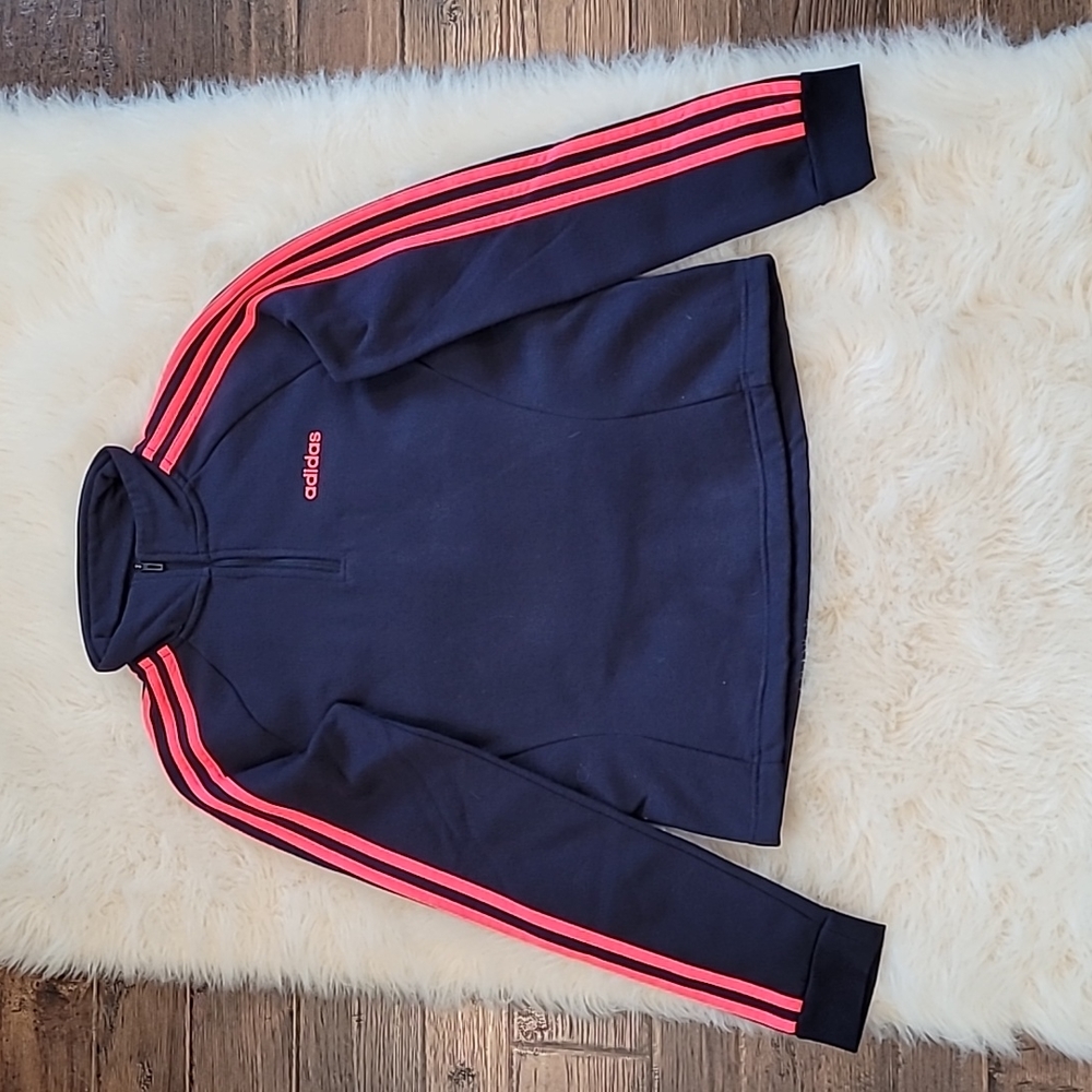 NWOT adidas women's essentials 3-stripes quarter zip fleece